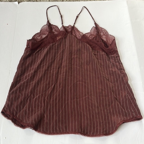 Love Stitch Blouse Tank Top Lace Striped Strappy Red and White size Large - Picture 6 of 10